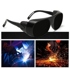 눈보호 용접 보안경 현장 작업용 빛차단 차광 고글 안경, 블랙, 1개, 블랙