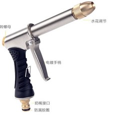 高壓洗車水槍噴頭, 單水槍,黃色ABS包膠直噴槍, 黃色