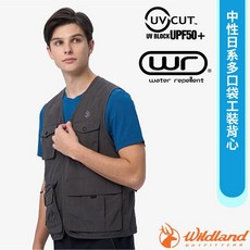 Wildland 荒野 中性多口袋工裝背心 防潑水機能釣魚背心, XL