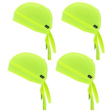 땀 흡수 Doo Rag 쿨링 듀 래그 헬멧 라이너 라지 오토바이 Do Rags 헤드 랩 반다나 스컬 캡 남성 및 여성용 형광 주황색., 네온