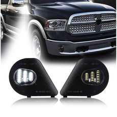 Fo-rd 2015-2021 F-150 2017-2021 F-250 F-350 슈퍼 듀티와 호환되는 D-루미나 LED 사이드 미러 퍼들 라이트 어셈블리 언더 램프 6000K 화이, D-Lumina LED 사이드 미러 퍼들 라이트 어셈블