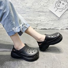 4cm 발편한 아쿠아 슬리퍼 쿠션 샌들 키높이 통굽 여름 푹신 여성 슈즈 여학생 말랑 경량