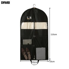 DFMEI 衣服防塵罩家用衣櫃懸掛可視西服大衣防潮防塵套無紡布多格收納袋, 1個, 1個裝