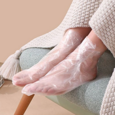 발보습 비닐 마스크팩 발영양 일회용 각질 홈케어 발전용 발비닐 커버 용품 위생 장갑 보호 제거 양말 시트, 100매입