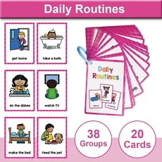 몬테소리 어린이 영어 단어 용품 교실 카드 조기 유치원 교육 교사 학습 어휘 보조, Daily Routines 20Pcs