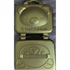 새로운 블라인드 박스 PP 휴대용 곰 가방 3D 만화 화장품 상자 다기능 미니 메이크업 보, 14인치, 퓨어 블랙(자물쇠 + 회전 라리부 포함)