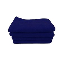 BY LORA 프리미엄 테리 면 체육관 및 요가 타월 - 운동 피트니스 스포츠를 위한 부드럽고 흡수력이 좋은 빠른 건조 로열 블루 4개 세트, 네이비 블루