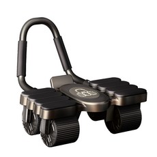 6륜 와이드 AB슬라이드 팔꿈치 지지대 8개 복근운동기구 홈트레이닝 저소음, 블랙, 0603J