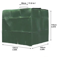호환 IBC 토트 커버 야외 물탱크 커버 IBC 탱크 피팅 1000 리터 4 가지 색상, 05 zipper green, 01 빠른, 05 zipper green