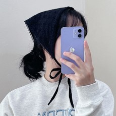 캡조아 은은한 플라워 패턴 헤어커치프 레이스 삼각 두건 보닛 여성 여름 모자