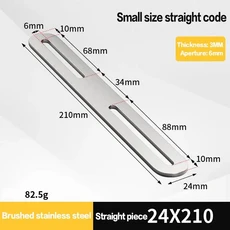 가구 모서리 1Pcs 스테인레스 스틸 스트레이트 앵글 브래킷 블랙/실버 두꺼운 180도 플랫 고정 커넥터 가구, 07 A12