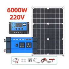 6000W 인버터 완전 태양광 패널 키트 100A220V/110V 컨트롤러 포함 야외/가정/자율주행 시스템에 적합, 04 220V KIT