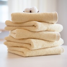 타월매니아 먼지없는 30수 150g 편하게쓸수있는 가정용타월 데일리 수건 5장, 크리미옐로우, 5개