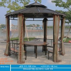 워리픽 방가로 정자 방갈로 야외 바베큐장 테라스, 아연도금강 지붕 3 . 5m 좌석 울타리 C