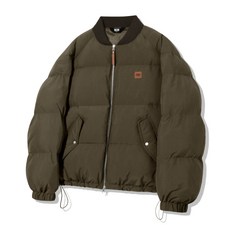 트릴리온 TRILLION 레더 패치 푸퍼 패딩_카키 TRFJK33KH 121046