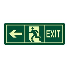 눈에 잘 띄는 영어 EXIT 비상구 안내 부착식 야광 표지판 스티커, 형광, 1개