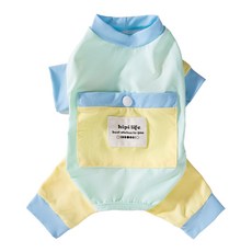 숑숑펫 애완동물 UV차단 컬러 블록 미니 주머니 반려견 옷, 그린, 1개