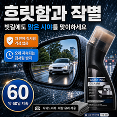 차량 유리 발수제 사이드미러 김서림 방지 우천운전 시야확보 세트, 1개, 90ml