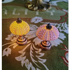 迷你復古海膽小夜燈 兒童桌面小檯燈女生房間裝飾擺件, 粉色小海膽 不含燈, 1個