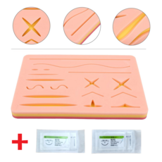 [봉합연습 교육훈련용 국내보유 바로배송+수처 2개] Durable 3 Layer 스킨봉합패드 의사 간호사 교육수련용 수처패드, 1개