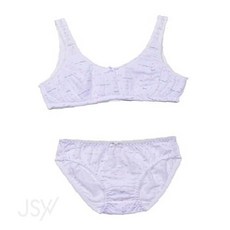 웍스비 하트패턴 주니어 1단계 스포츠 브라팬티 세트 노와이어브라