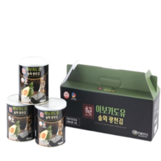 더국민 아보카도유 솔뫼 광천김 캔 3p 선물세트 1개 90g, 1세트