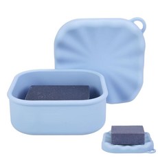 SQUARE 스퀘어 TRAVEL 트래블 Soap CASE 케이스 Bar HOLDER 홀더 for Dr Squatch SilicON 온e 케이스 Saver PorTAB 탭l, Light Blue