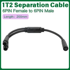 1Pcs Y 분배기 전자 자전거 케이블 1 남성 2 여성 3 4 5 6 핀 전기 플러그 스쿠터 브레이크 신호 센서 20cm, 01 China Mainland, 05 6PIN Female