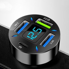 차량용 고속 충전 시거잭 스마트폰 충전기 QC3.0 PD 2.4A 1(개) 5651PN
