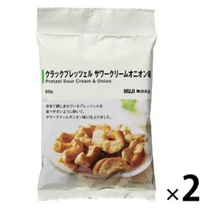 무인 양품 균열 프레첼 사워 크림 양파 맛 60g 1 세트(1봉×2) 양품 계획 일본 직배송, 1g