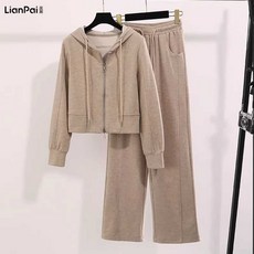 니트 투피스 트레이닝복 바지 니트 후드 데일리 캐주얼