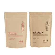 USDA 유기농 수자타 천연100% 헤나 가루 염색약, 레드+브라운, 1개