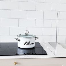 인덕션가림막 PC 투명 인덕션가드 가스렌지칸막이 기름튐방지 싱크대물막이 오염방지 칸막이, 1개