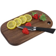 Multibey 솔리드 아메리칸 블랙 월넛 우드 도마 소형 미니 나무 바 스테이크 및 치즈 육류용 양면 방수 주방 샤퀴테리 보드 22.6 x 16 2cm(8.9 6.3 0.