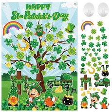 Cinrobiye 성 패트릭의 날 토끼풀 나무 펠트 게시판 DIY 공예 아일랜드 기독교 장식 선물 가정 학교 교회 활동 봄 종교 파티 용품 255625