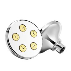 優選蓮蓬頭 增壓淋浴蠻腰花灑噴頭頂噴洗澡大齣水量花灑單淋雨加壓沐浴蓮蓬頭, 1個, 炫酷銀頂噴+小蠻腰齣水綫