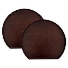 나무 반달트레이 원목 우드 대나무 천연 옻칠 혼밥 카페 반달 트레이 쟁반, 2개, 다크브라운