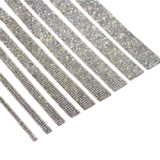 車用裝飾水鑽貼條 臺灣發貨 車身劃痕遮蓋 水晶鑽石自黏裝飾貼, 1個, 白色,5排1公分寬    1米長