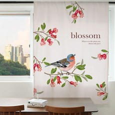 빛차단 암막커튼 S06 블라썸 XL 140X230cm 디지털프린팅 긴창커튼 현관 가리개 베란다 가림막