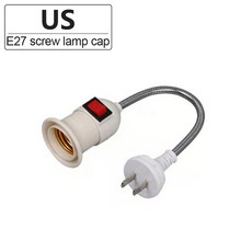 직접 플러그인 램프 소켓 변환기 LED 기본 테이블 EU E27 홀더 플러그 스위치 램프베이스, 01 B US, 1개, 발광 색상: 4. B US
