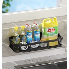 리브로이 무타공 욕실 선반 정리대, 1개, 블랙