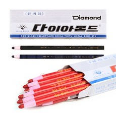 보성 다이아몬드 유리용 색연필 단색 12개입 낱색 채점용 종이말이 밑줄용 대용량, 1개, 1색, 파랑