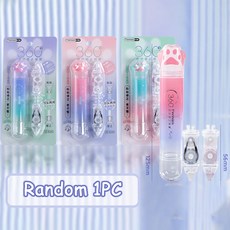 點點膠 靜音修正帶 立可帶 豆豆貼 手帳文具 雙面膠 膠水 口紅膠 CA-077, 1個, 貓爪修正帶+點點膠二合一丨隨機色*1卡