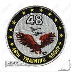 ARMYGO 空軍第48換裝訓練隊 部隊章，軍事風格臂章，高品質耐用，收藏紀念佳品, 1個, 不車魔鬼氈