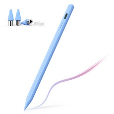 JAMJAKE 정전식 스타일러스 스마트 터치펜 아이패드 & 스마트폰 99% 기종 자석 부착 + 정전기 방지 장갑 Q77, 1개, 블루