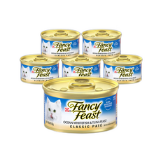 팬시피스트 화이트라벨 참치와 흰살생선, 닭, 85g, 6개
