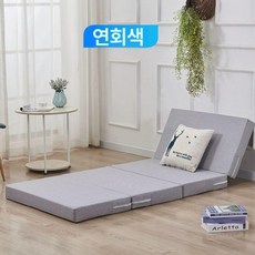 3단 접이식 매트리스 다다미 싱글 허리디스크 원룸 블루 자취, 0.6mx2m 5cm, 1mm, 연회색