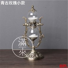 神秘異國沙漠玫瑰圖騰沙漏 摩洛哥風裝飾擺件 拍照道具 計時器, 青古玫瑰小款沙漏 BHPL