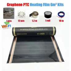 6m2 따뜻한 바닥 키트 에너지 절약 PTC Graphene 난방 필름 240W 탄소 호일 자체 과열 없음, 01 80 cm, 05 X5-H WIFI Kits