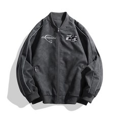 青少年男士加絨翻領皮衣夾克休閑防風外套 - 長版保暖棉服棉大衣